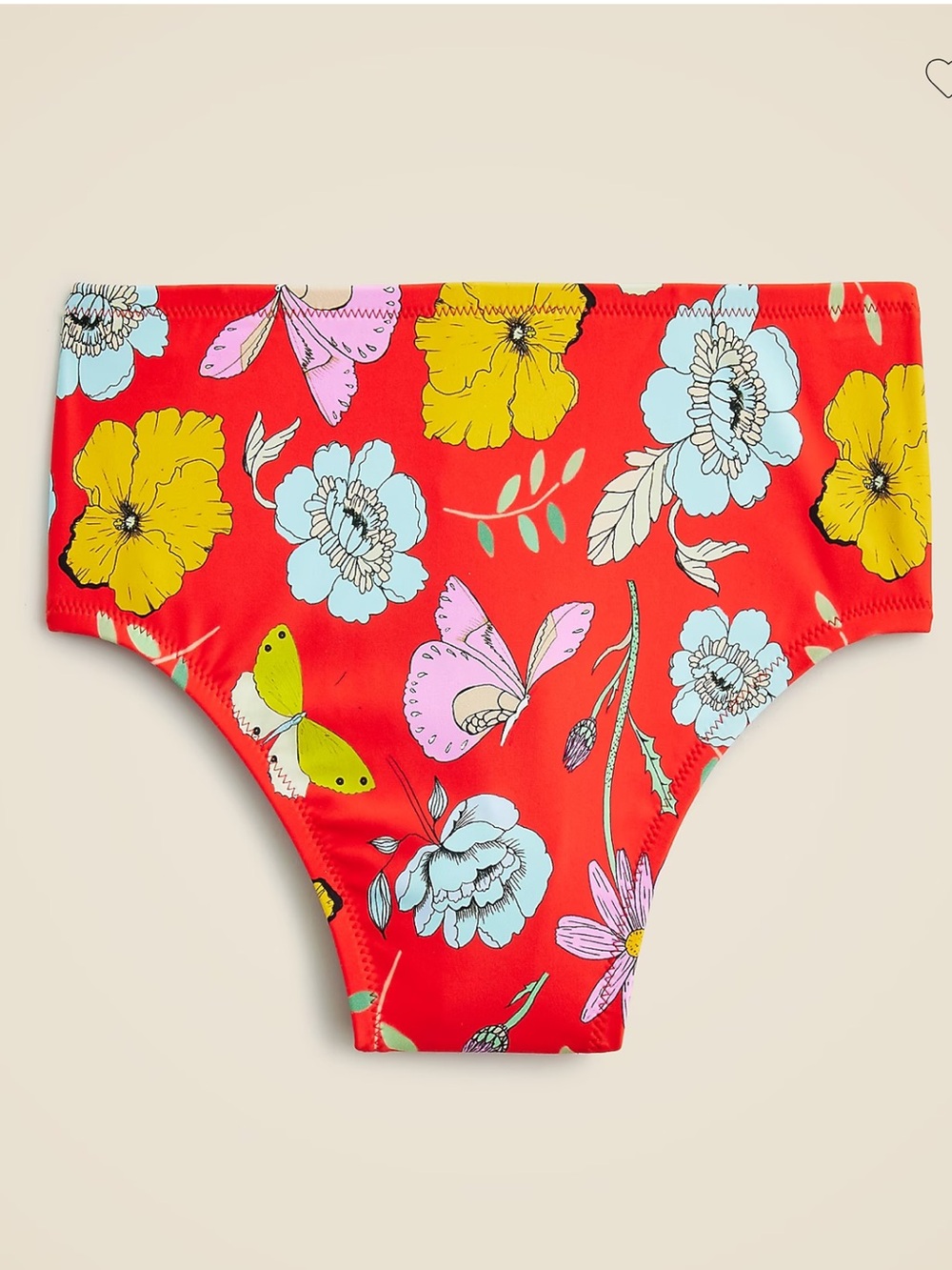 J. Crew Red Floral Bikini Bottom with Multicolor Accents